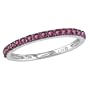 10k White Gold Ruby with Black Band Ring, Size 8
