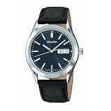 Seiko Mens SGFA03 Black Leather Strap Watch
