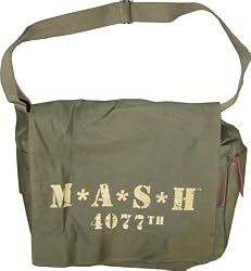 MASH M*A*S*H olive green canvas messenger bag