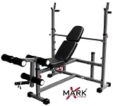 XMark Fitness Olympic Weight Bench with Leg Curl Attachment