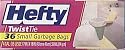 Hefty Twist Tie Small Garbage Bags, 4 Gallon - 36 ea