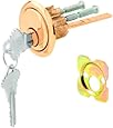 Prime-Line Products U 9966 Rim Cylinder Lock, Schlage, Brass Face/Diecast Housing
