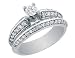 Diamond Engagement and Wedding Ring Set 3/4 Carat (ctw) in 14K White Gold