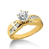 0.50 Ct Diamond Engagement Ring Solitaire 14k Gold Round Cut Channel SI3 H