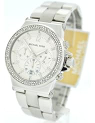 Michael Kors MK5385 Silver Tone Crystal Glitz Chronograph Womens Watch