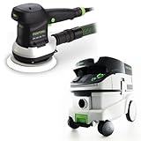 Festool P26571794 6 in. Random Orbital Finish Sander with CT 26 E 6.9 Gallon HEPA Mobile Dust Extrac