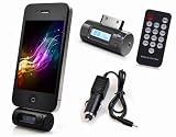 Excelvan FM Transmitter + Car Charger + Remote Control for iPhone 4S/4/3GS/3G iPOD