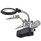 iKKEGOL 半田ルーペスタンド式2LED メインサブ鏡搭載 基盤挟み治具付属