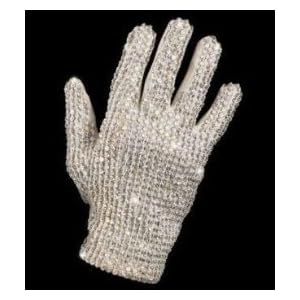New Michael Jackson Costume White Silver Glitter Glove