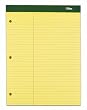 TOPS Double Docket with Extra Stiff Back, Law Rule, Letter Size, Canary, 100 Sheetsper Pad (63394)