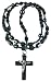 Black Hematite Bead Rosary Necklace & Crucifix