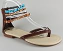 Stone Bead Ankle Strap Sandal