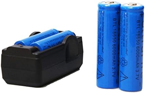 turning Digital Smart Dual Charger with 4 Blue UltraFire LC 18650 3000mAh 3.7V batteries