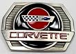 Corvette Enamel Pewter Belt Buckle, Licensed Buckle