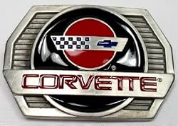 Corvette Enamel Pewter Belt Buckle