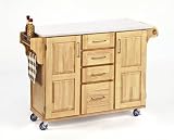 Home Styles Create-a-Cart Natural Cabinet with White Vinyl Top 52.5x18x36-in.