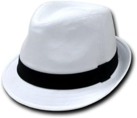 Decky Basic Poly Woven Fedora Hats (white / Black, L / Xl) Size: Large/X-Large Color: White / Black, Model: (Tools & Outdoor gear supplies)