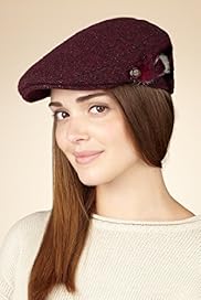 Wool Rich Faux Feather Tweed Flat Cap