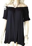 Ladies Black Pink Blue Red or White Gypsy Tunic Long Top in women's plus sizes