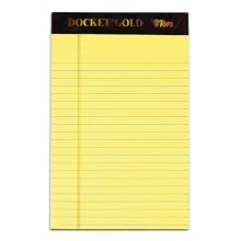 TOPS 63900 Docket Gold Legal Ruled Pad, 5 x8, Canary, 20#, 50 Sheets/Pad, 12/pack