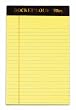 TOPS Docket Gold Junior Legal Pad, 8 x 5 Inch, Junior Legal Rule, 50 Sheets, 6-Pack, Canary (99704)