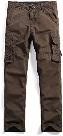 FUHAO Men Cotton Casual Wild Cargo Pants Mutilple Pockets Trousers