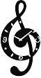 Ashton Sutton Musical Clef Wall Clock, Wooden and Glass