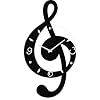 Ashton Sutton Musical Clef Wall Clock, Wooden and Glass