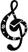 Ashton Sutton Musical Clef Wall Clock, Wooden and Glass