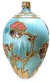 Museum Collection Faberg&Atilde;&copy; Blue Pansy Egg Glass Ornament-Small
