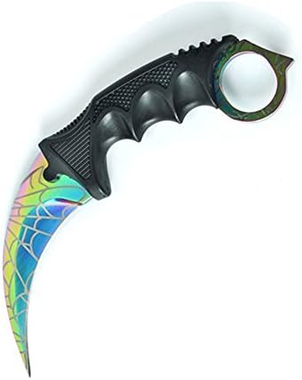 KUKEN CS:GO Counter Strike Hawkbill Scorpion Tactical Neck Spider Knife (Rainbow Spider)