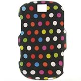 Crystal Hard BLACK RUBBERIZED With MULTICOLORED DOTS Design Faceplate Cover ....