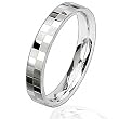 Two Tone Brushed and Polished Checkered Ring (Sizes 5 - 13)