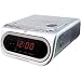 GPX C208 AM/FM Clock Radio with Top Load CD Player (Silver)