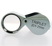 20x by 21mm TRIPLET professional JEWELERS LOUPE crome with LEATHER CASE