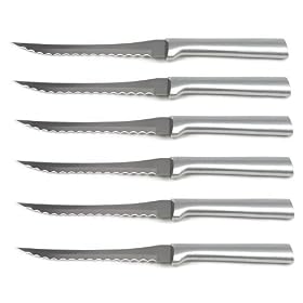 6 PACK Rada Cutlery Tomato Slicer Knife, Solid Brushed Aluminum Handle, Made in USA by Rada Cutlery