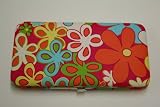 WOMEN FLAT OPERA WALLET CLUTCH BY DESIGNSK (Flowers Pink)