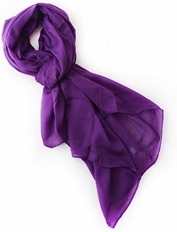 TenLon Unisex OL Casual Scarves 2003 Cotton Blend,Solid, Rectangle Scarf-Purple
