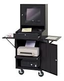 Edsal CSC6625BLK 24-1/2-Inch Wide by 22-1/2-Inch Deep by 62-3/4-Inch High Mobile LCD Monitor Computer Cabinet, Black