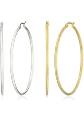 Stainless Steel Hoop Earring Two-Pair Set