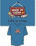 Pet Supplies : Life is Crap Humorous Made in China T-Shirt ... Large