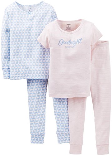 Carter's Baby Girls' 4 Piece Pant PJ Set (Baby) - Goodnight