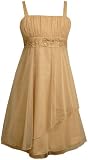 Bonnie Jean Girls 7-16 Glitter Mesh Dress,Gold,8