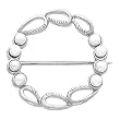 14K White Gold White Akoya Pearl Circle Brooch