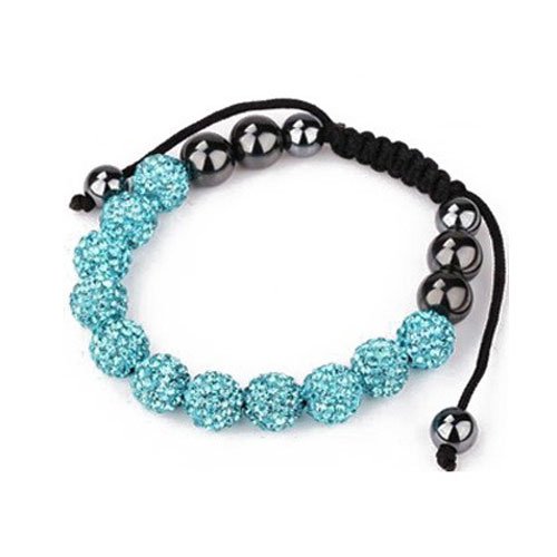 Fashion Shamballa, 11 10mm Aqua Blue..