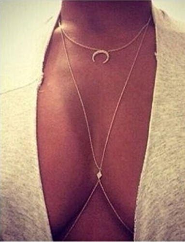 Sexy Ladies Belly Waist Cross Body Harness Chain Necklace Bikini Body Jewelry by Sassy Bee