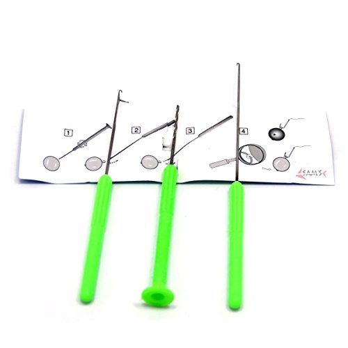 SAMS FISHING Carp Fishing Baiting Rig Tool Set Bait Needle Drill Puller Stringer and Driller (Green-3 in 1)