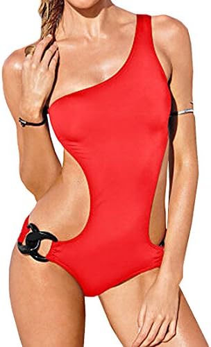 Agatha Garcia Women's One-Shoulder Black Cutout One-Piece Swimsuit