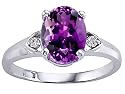 1.86 cttw 10K Gold Genuine Amethyst and Diamond Ring - Yellow Gold