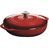 Lodge Color EC3CC43 Enameled Cast Iron Covered Casserole, Island Spice Red, 3-Quart